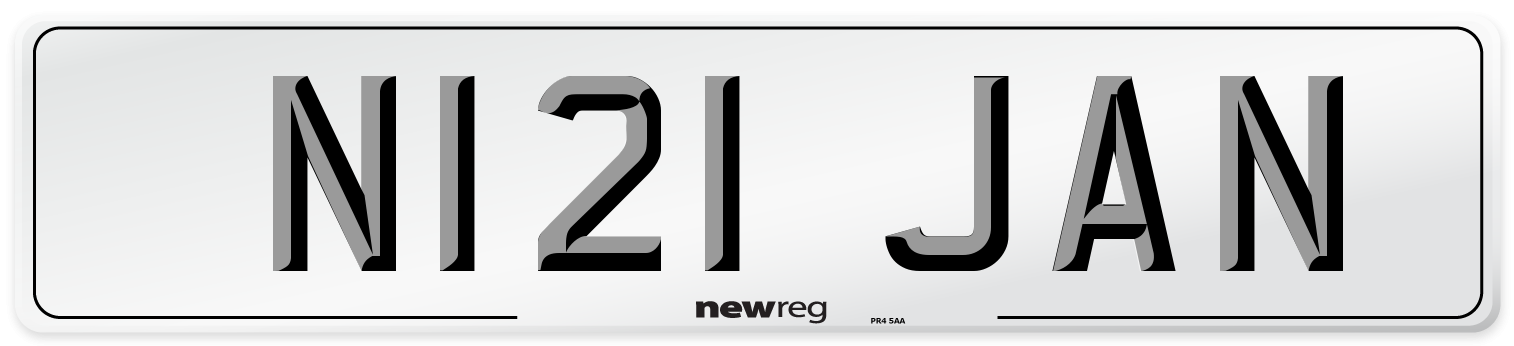 N121 JAN Number Plate from New Reg